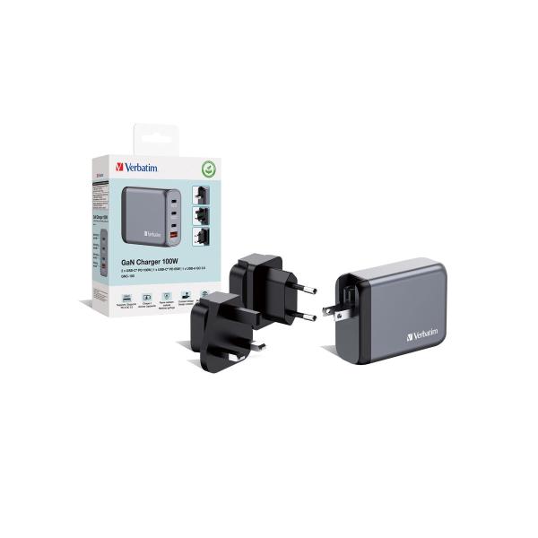 Carregador de Parede Verbatim GNC-100 100 W Cinzento