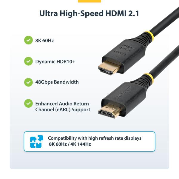 Cabo HDMI Startech HDMI21-CBL-8K60-3M Preto 3 m