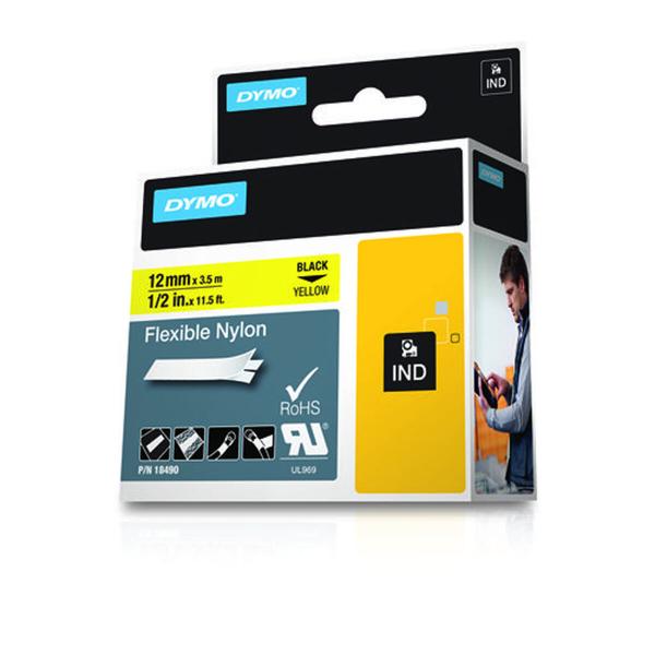 Fita Magnética Dymo Nylon Flexible IND Multicolor Preto/Amarelo