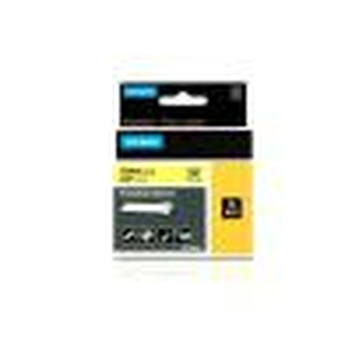 Cinta laminada para máquinas rotuladoras Dymo Nylon Flexible IND Multicolor Preto/Amarelo