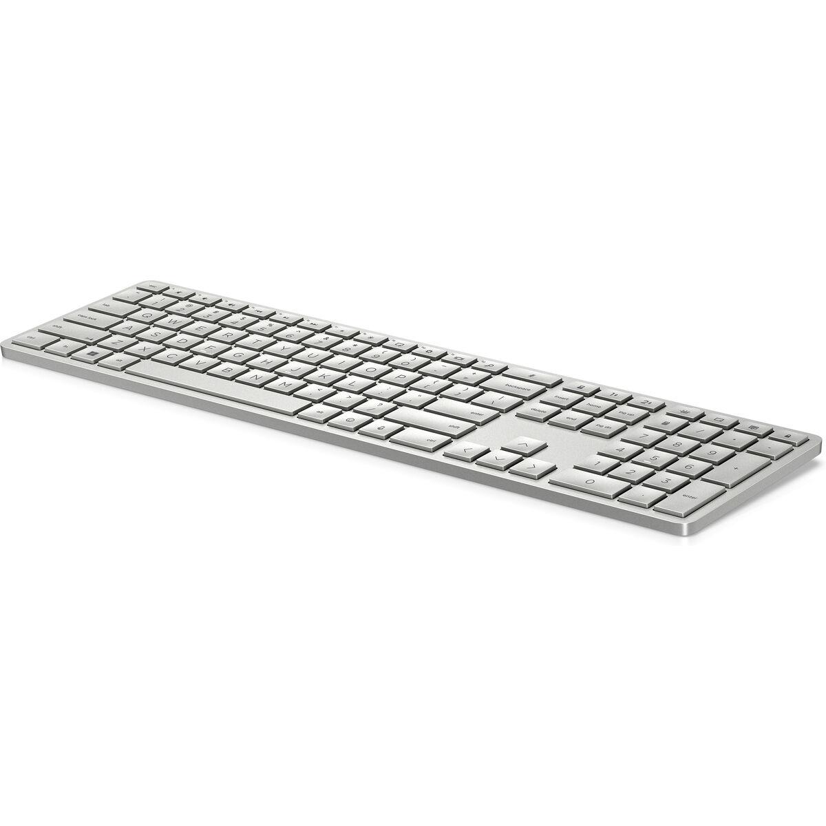 Teclado HP 3Z729AA#ABE Qwerty espanhol Prateado Preto Cinzento
