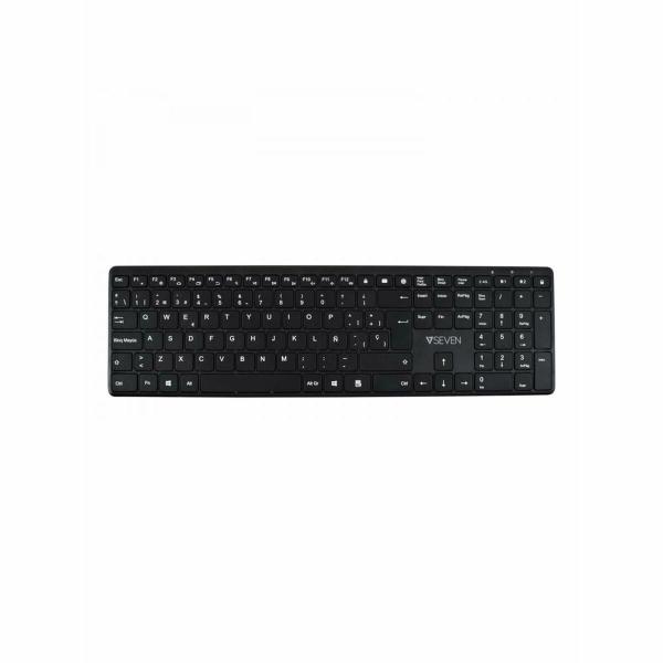 Teclado Bluetooth V7 KW550 BT Preto Qwerty espanhol