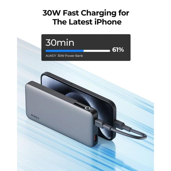 Powerbank Aukey PB-Y41 Cinzento 10000 mAh