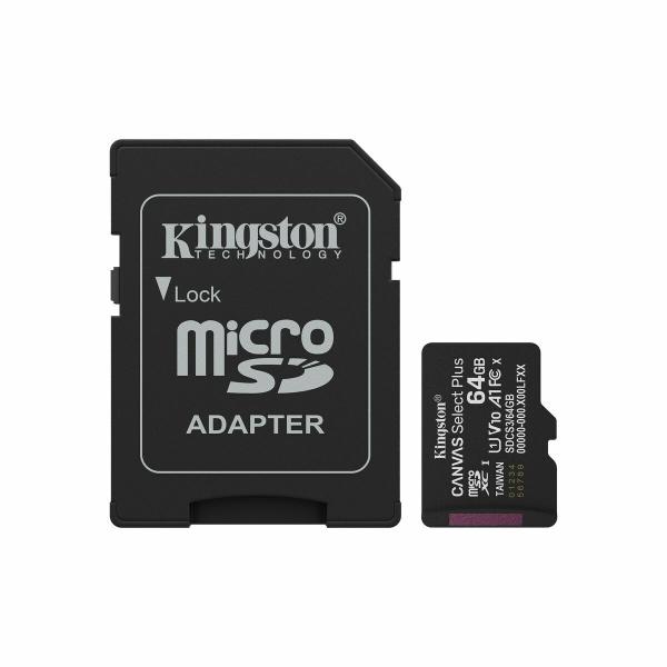 Cartão de Memória Micro SD com Adaptador Kingston SDCS3/64GB 64 GB