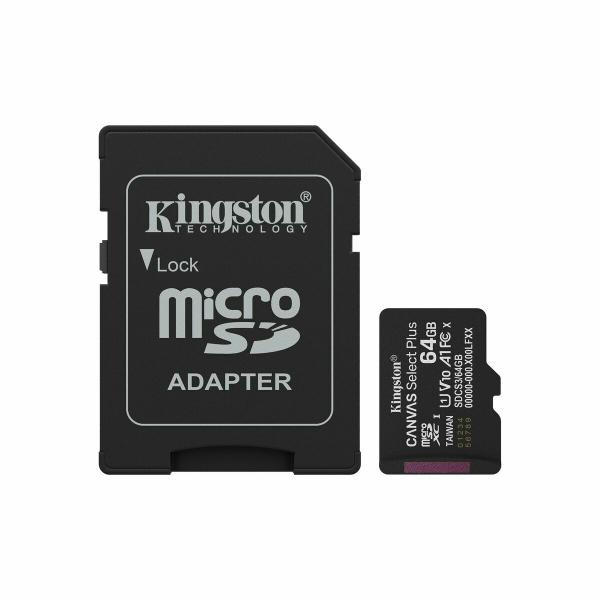 Cartão de Memória Micro SD com Adaptador Kingston SDCS3/64GB 64 GB