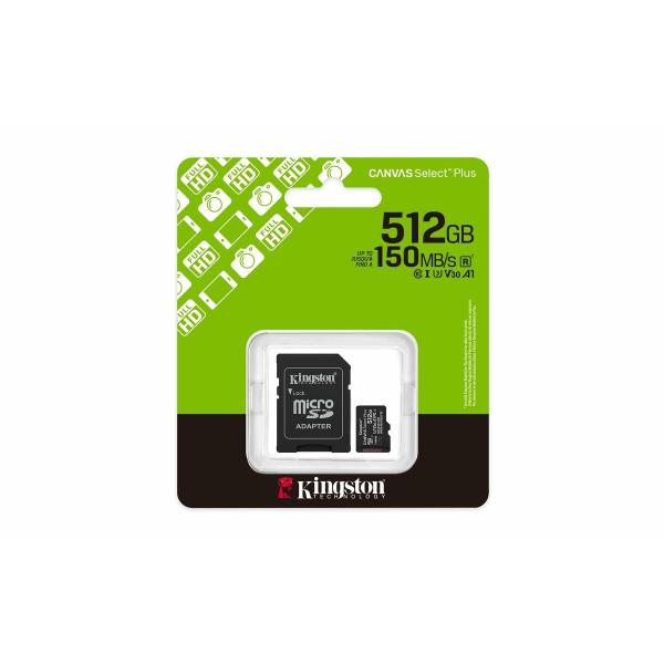 Cartão de Memória Micro SD com Adaptador Kingston SDCS3/512GB 512 GB