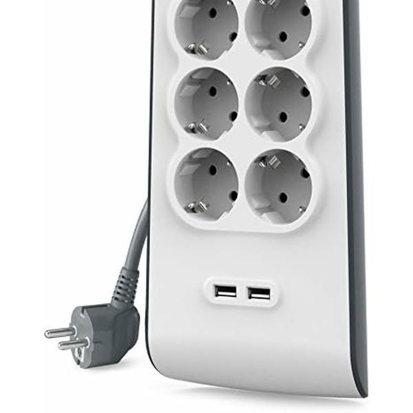 Extensão com 8 Tomadas com Interruptor Belkin BSV804VF2M USB x 2 Branco (2 m)