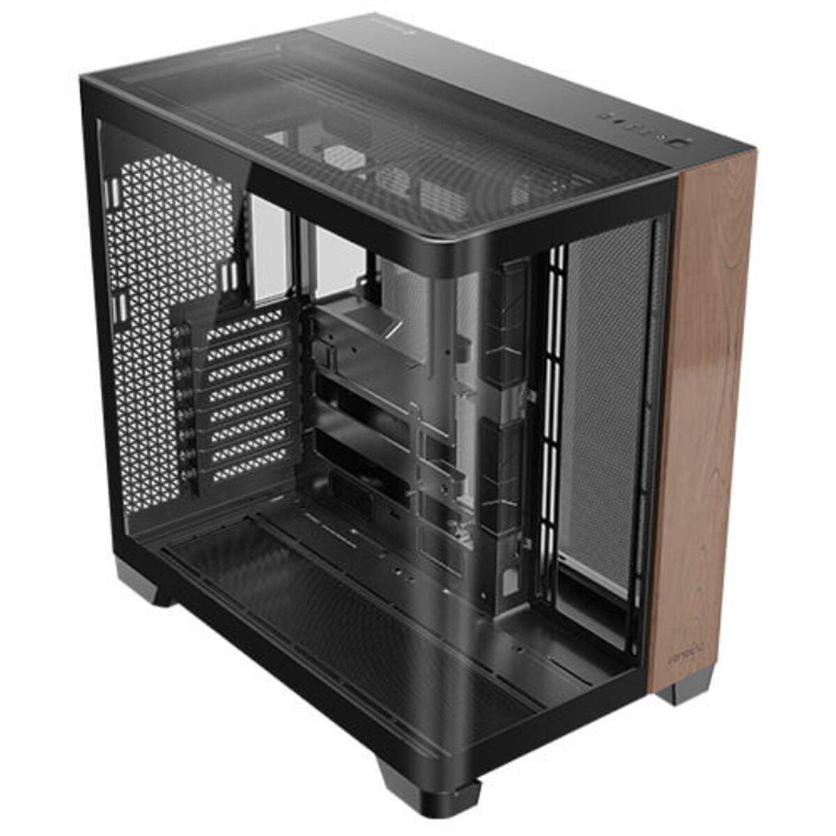Caixa Semitorre ATX Antec C8 Curve Wood Preto Transparente Madeira