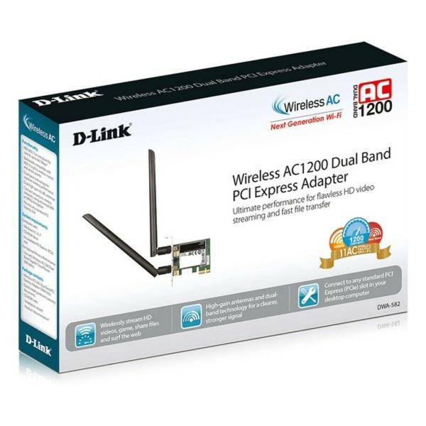 Carta de Rede Wi-fi D-Link DWA-582 5 GHz 867 Mbps LED