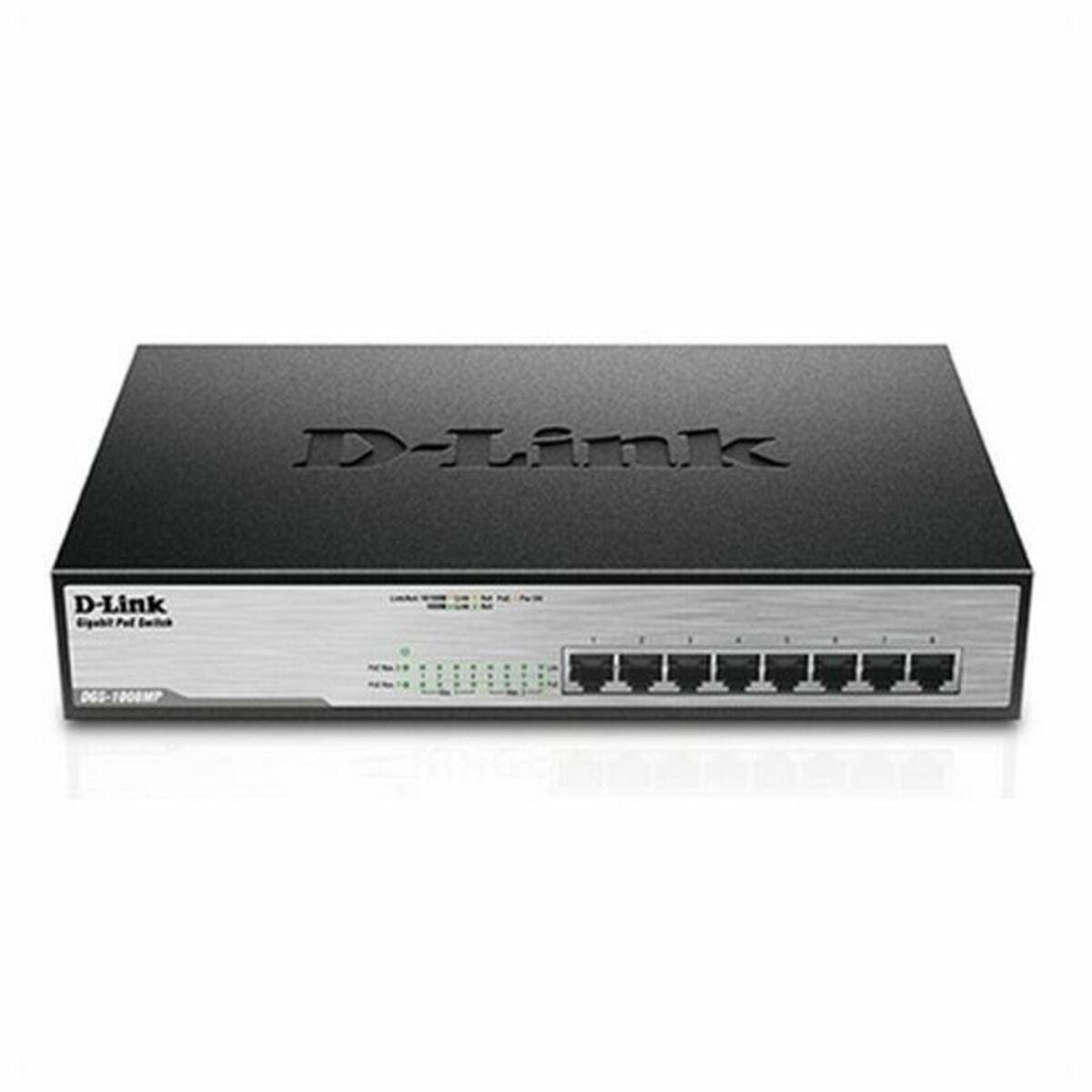 Switch de mesa D-Link DGS-1008MP 16 Gbps LAN 140W Preto