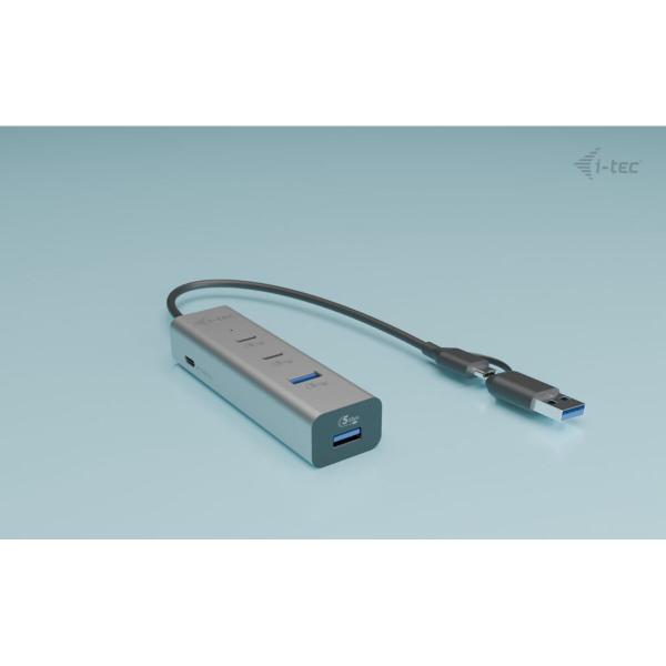 Hub USB i-Tec CAHUBMETAL2A2CPD Prateado