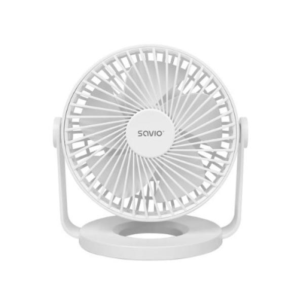 SAVIO AD-01 WHITE USB DESK FAN 4 COOLING MODES/360° ANGLE ADJUSTMENT SAVAD-01 WHITE
