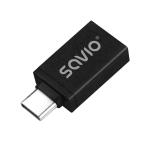 Adaptador Savio AK-80 USB-A 3.1 para USB-C 3.1 5 Gbps Preto