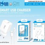 Carregador USB 2.4A + Cabo USB para Lightning