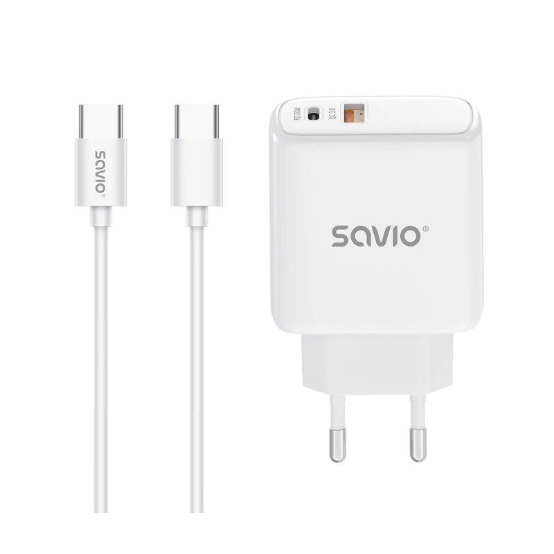 SAVIO LA-10 30W WHITE CHARGER WITH CABLE