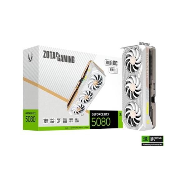 ZOTAC RTX 5080 SOLID OC WHITE 16GB GRAPHICS CARD