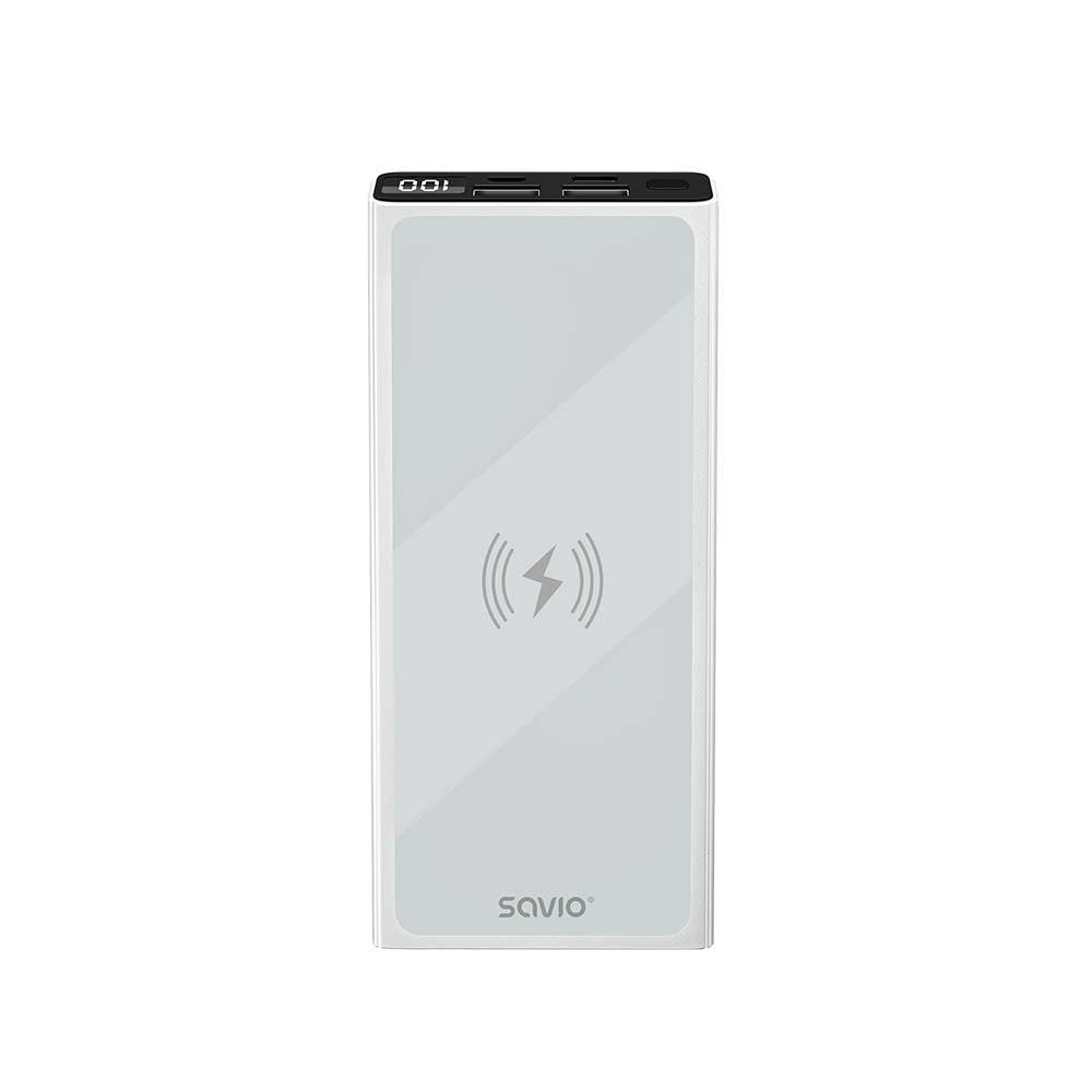 POWERBANK 10000 INDUCTION MAH SAVIO BA-06 WHITE