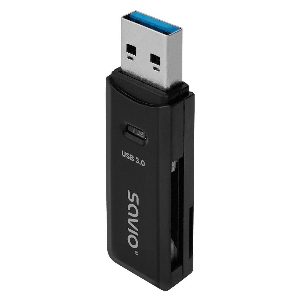 SD CARD READER - USB 3.0 BLACK SAVIO AK-64