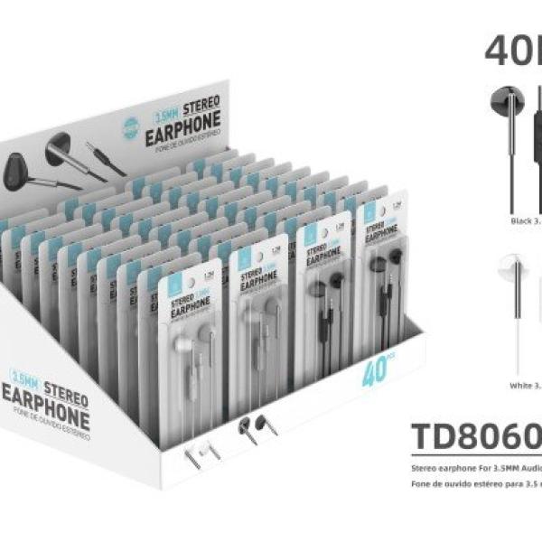 3.5 Port Smart Fones Preto Branco(Caixa De Apresentacao) 40Pcs Tf20107-20Pcs Tf20108-20Pcs