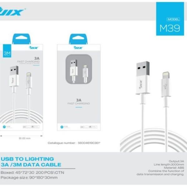 Cabo de Dados Lightning 3M (M39) – 3A Rápido