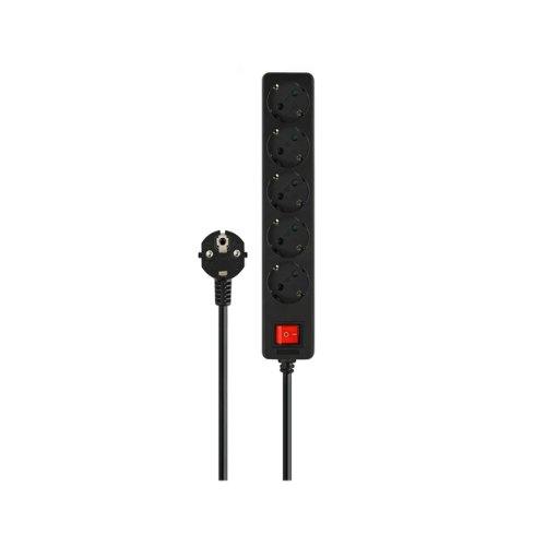 SAVIO LZ-15 BLACK 5-OUTLET POWER STRIP