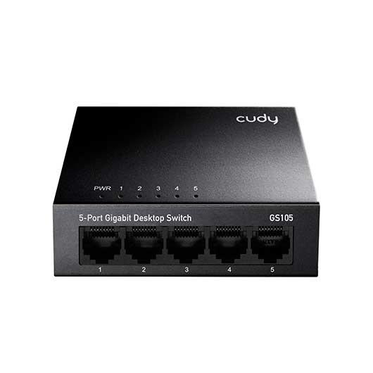 HUB SWITCH 5 PTOS CUDY  GS105 GIGABIT METAL   5X10/100M RJ45 PORTS/DESKTOP/METAL CASE GS105