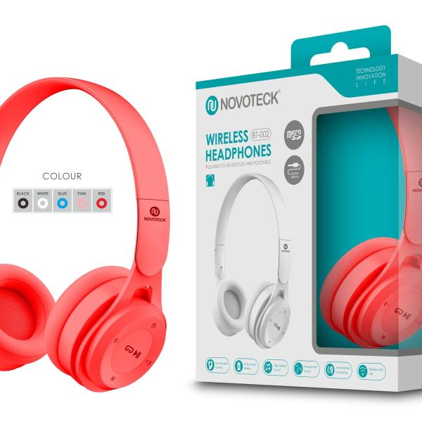 Auscultador Bluetooth Vermelho BT-002