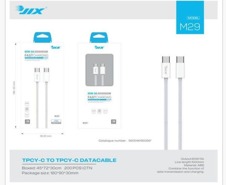 Cabo de Dados Type-C para Type-C 3M – PD 60W/5A