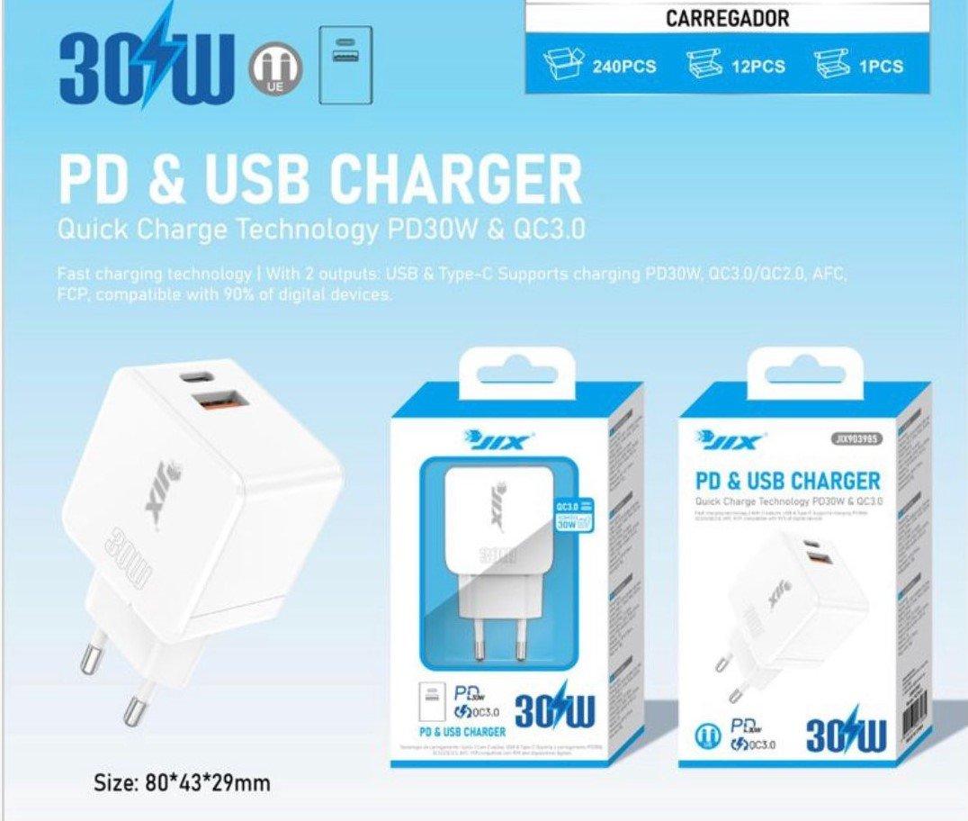 CARREGADOR PD30W + USB