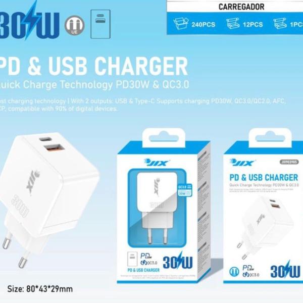 CARREGADOR PD30W + USB