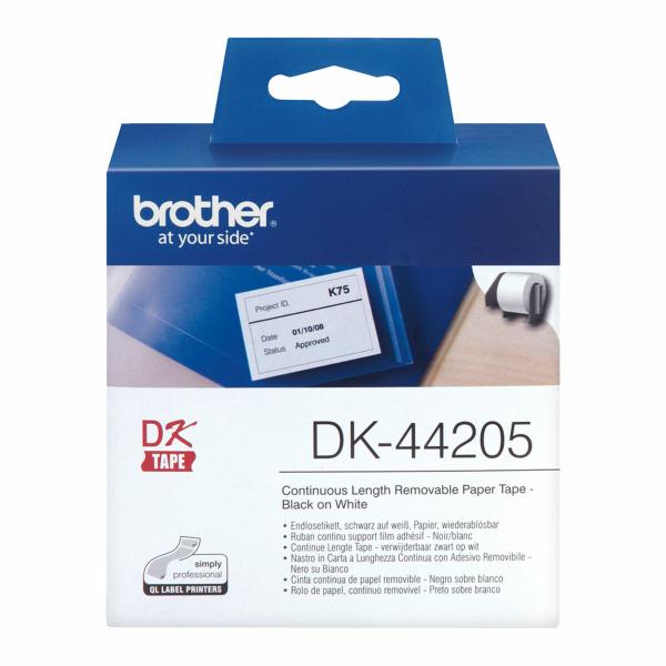 Etiquetas para Impressora Brother DK-44205 62 mm x 15,24 m Branco Preto/Branco (2 Unidades)