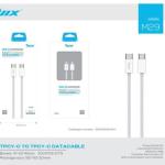 Cabo de Dados Type-C para Type-C 1M – PD 60W/5A