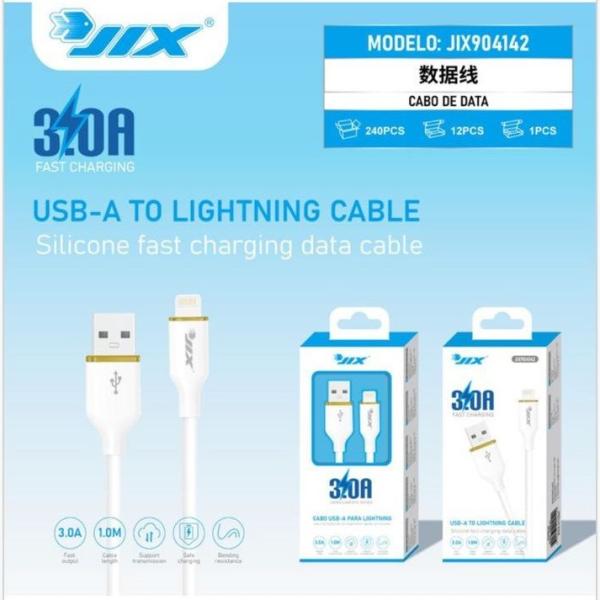 Cabo de Dados Lightning 1M (JIX904142) – 3.0A Rápido