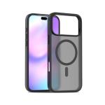 QCHARX PREMIUM MATTE CASE FOR IPHONE 17 BLACK MAGSAFE/ACRYLIC/FLEXIBLE TPU/2D RAISED BED QCHIP17MGMTN