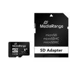 MICRO SDHC 8GB MEDIARANGE MEMORY CARD + SD ADAPTER