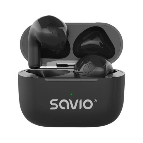 SAVIO TWS-02 PRO BLACK WIRELESS EARPHONES