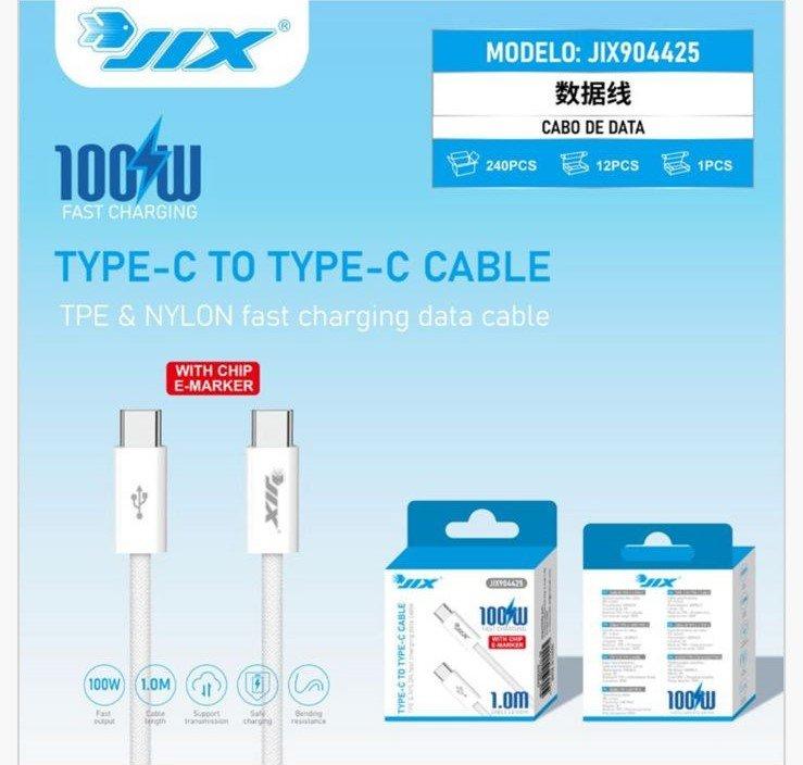 Cabo de Dados Type-C para Type-C 1M – PD 100W