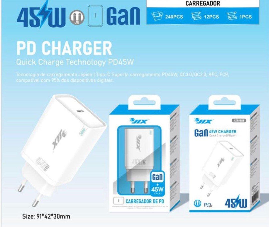 Carregador Rápido PD 45W GaN
