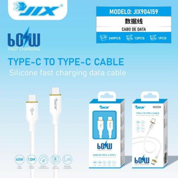 Cabo de Dados Type-C para Type-C 1M – Silicone – PD 60W