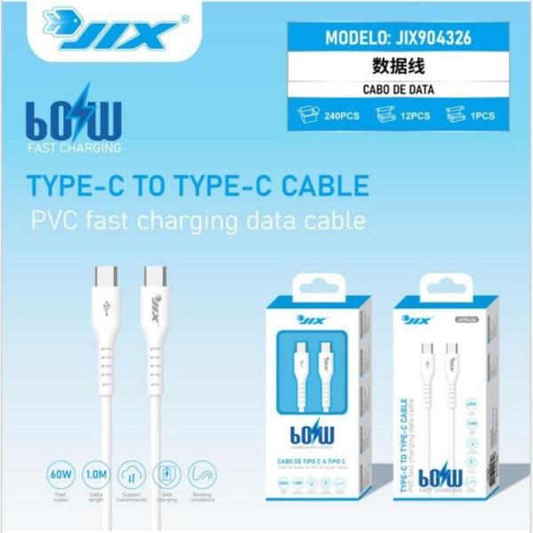 Cabo de Dados Type-C para Type-C 1M – PVC – PD 60W