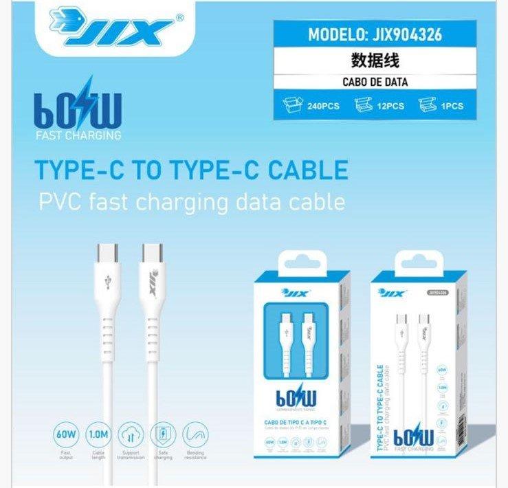 Cabo de Dados Type-C para Type-C 1M – PVC – PD 60W