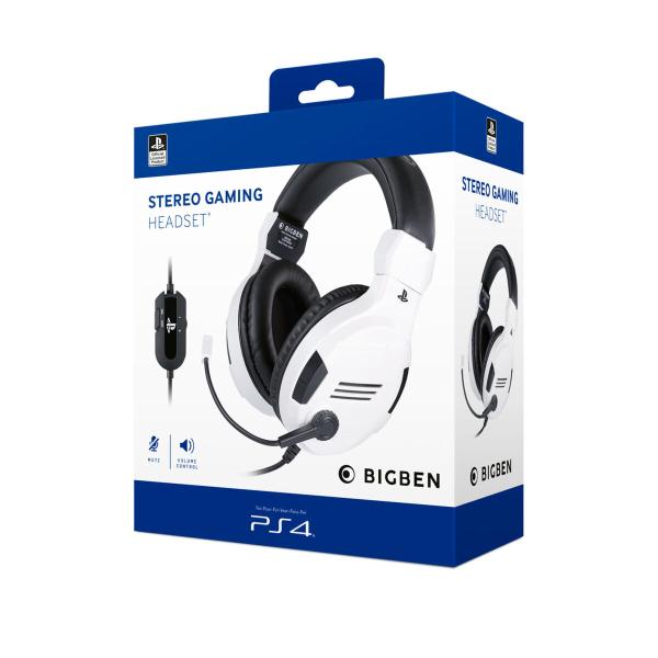 Auriculares com microfone para Vídeojogos Big Ben Interactive PS4OFHEADSETV3WHITE Branco Preto/Branco