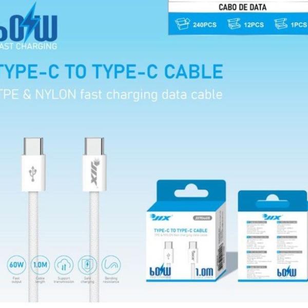 Cabo de Dados Type-C para Type-C 1M – Nylon – PD 60W