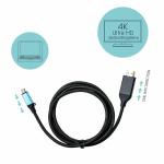 Cabo USB-C para HDMI i-Tec C31CBLHDMI60HZ2M Preto 2 m 4K Ultra HD