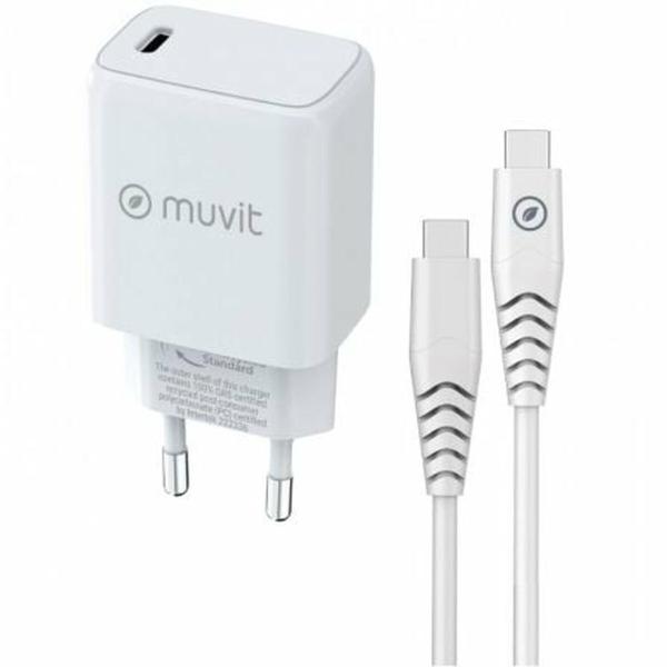 Carregador de Parede + Cabo USB-C Muvit Branco 20 W