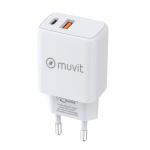 Carregador de Parede Muvit for Change Branco 18 W 20 W
