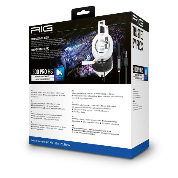 Auriculares com microfone para Vídeojogos Nacon RIG 300 PRO HS Branco
