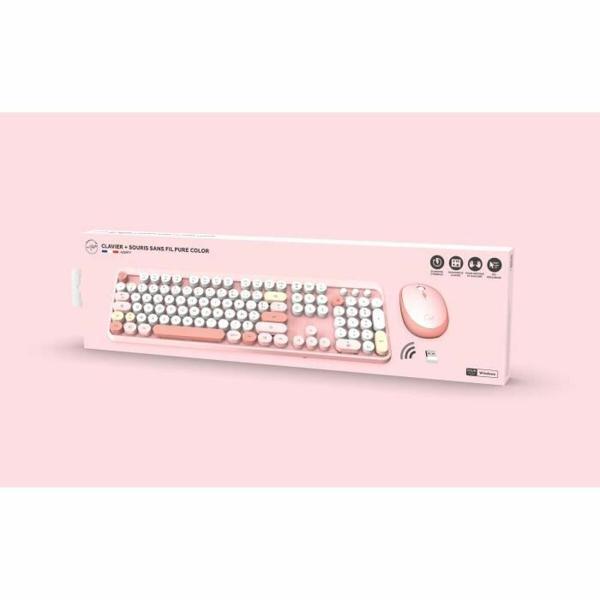 Teclado e Rato Mobility Lab Pure Color Rose Azerty Francês