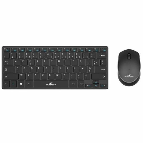 Teclado e Rato Bluestork Sans fil Ultra compact Preto