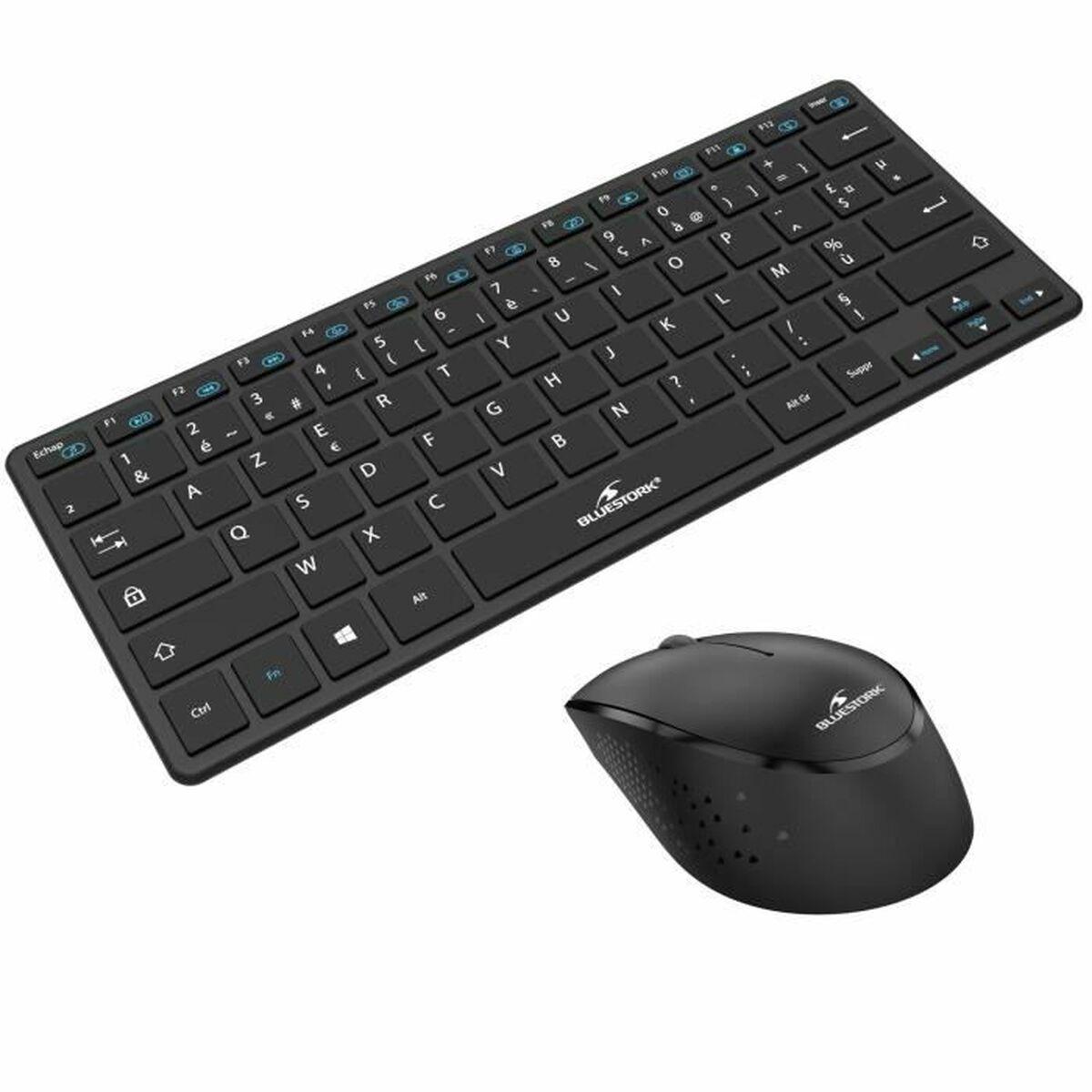 Teclado e Rato Bluestork Sans fil Ultra compact Preto